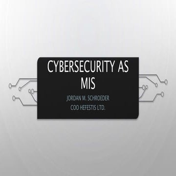 Cybersecurity as MIS | PPTX