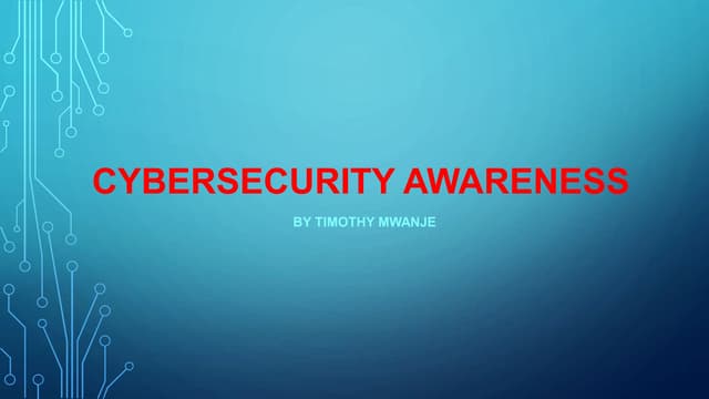 CYBERSECURITY AWARENESS AND BEST PRACTICES AT ALL WORKING LEVEL. 