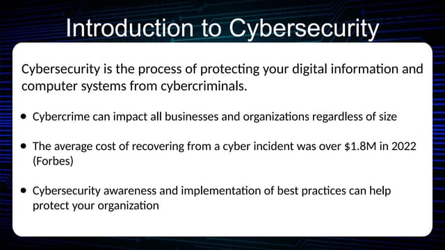 Cybersecurity  Basics of awareness presentation .pptx