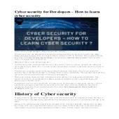 Cyber security for Developers