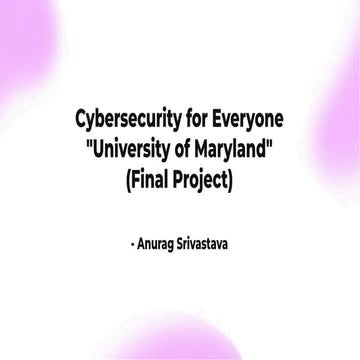Cybersecurity for everyone (Final Project)
