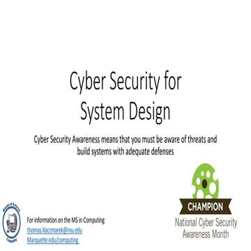 Cyber security for system design