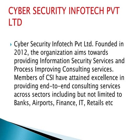 Cyber security infotech pvt ltd