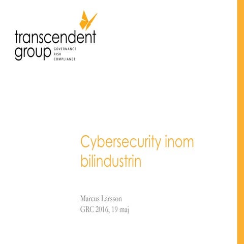 Cybersecurity inom bilindustrin