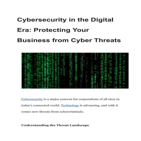 Cybersecurity in the Digital Era_ Protecting Your Business from Cyber Threats...