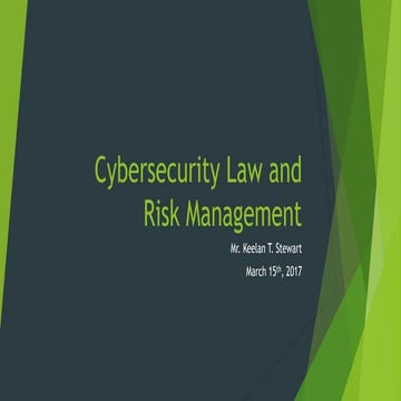 Cybersecurity Law and Risk Management