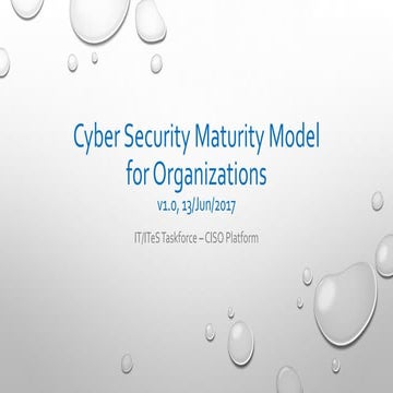 Cyber security maturity model- IT/ITES 