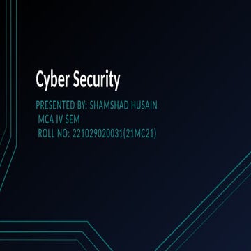 Cyber Security awareness of cyber security