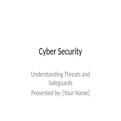 CyberSecurityPresentation for data anaytices