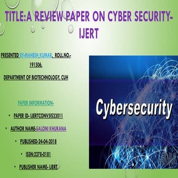 Cyber security review paper