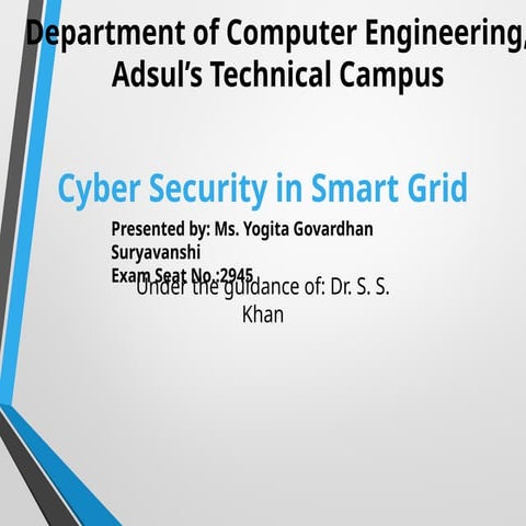 Cyber security in Smart grid system | PPTX