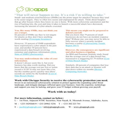 Cybersecurity statistics sheet