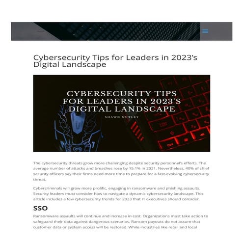 Cybersecurity Tips for Leaders in 2023’s Digital Landscape - Shawn Nutley _ Professional Overview.pdf