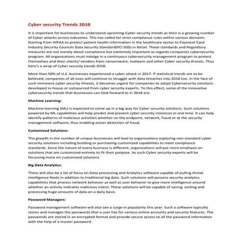 Cyber security trends 2018