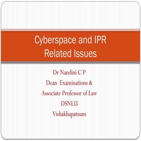 Cyberspace and IPR (Cyberspace and IPR )