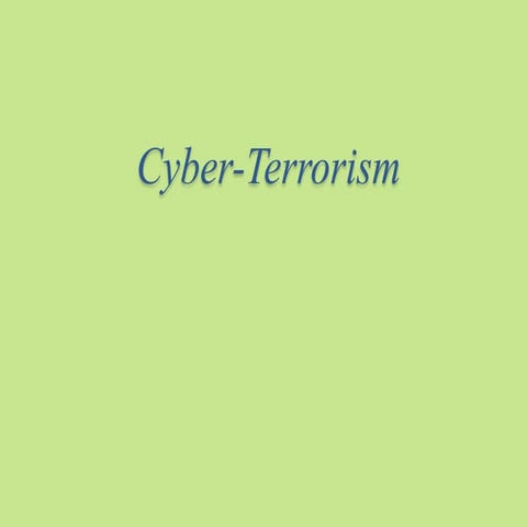 Cyber terrorism