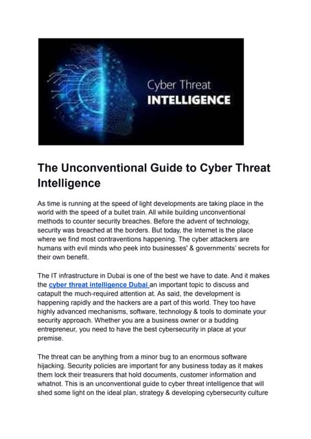 Cyber threat Intelligence Dubai - Ahad.pptx