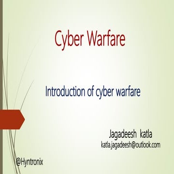 Cyber warfare introduction