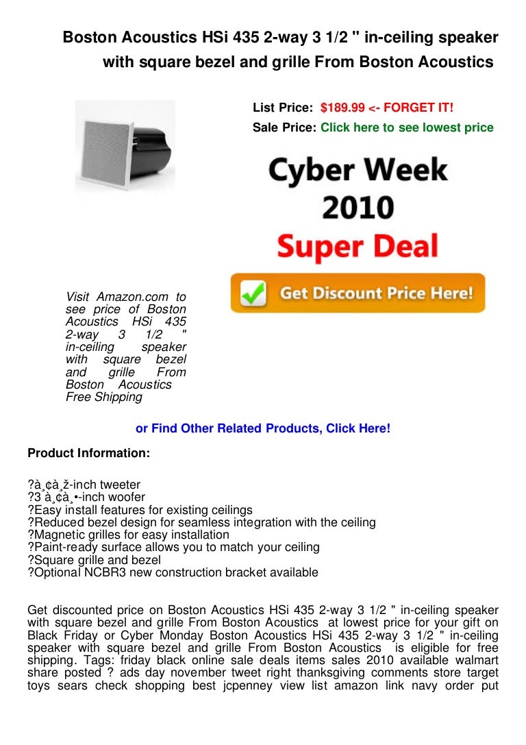 Cyber Week Deals Boston Acoustics H Si 435 2 Way 3 1 2 In Ceilin