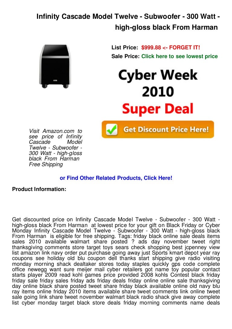 infinity cascade subwoofer