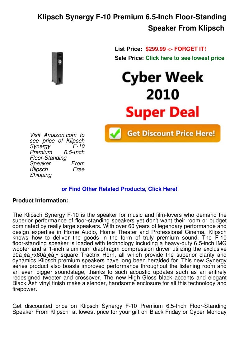 klipsch synergy f10