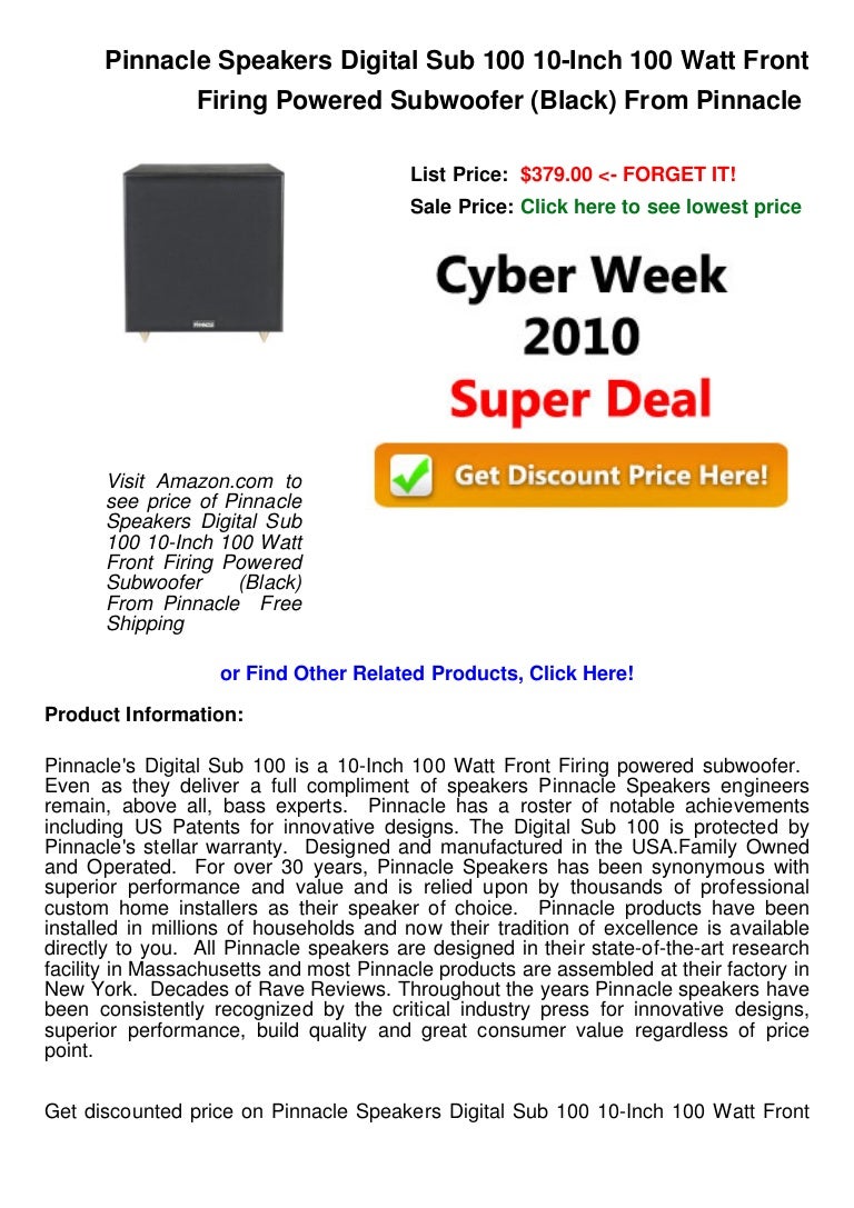 10 inch 100 watt subwoofer