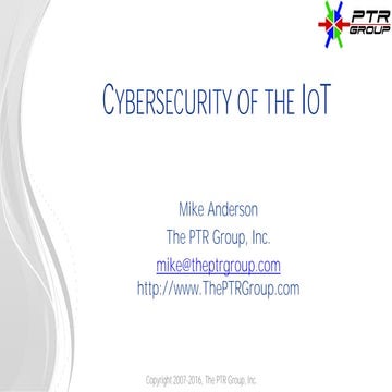 Cybesecurity of the IoT