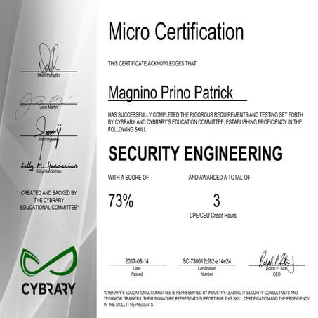 Cybrary cert Security Engineering | PDF
