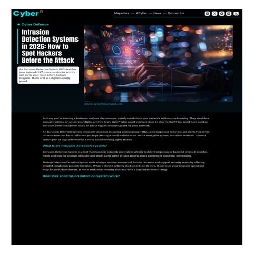 Intrusion Detection System: Spot Hackers Before 2026 | CyberPro Magazine