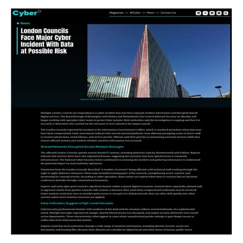 London Councils Face Major Cyber Incident With Data at Possible Risk