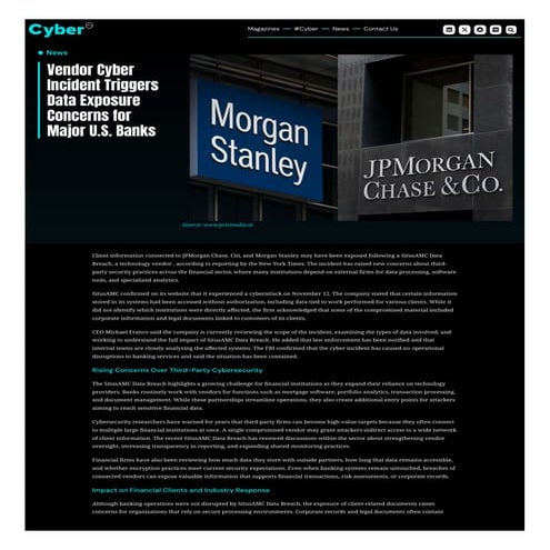 SitusAMC Data Breach Raises Risks for U.S. Banks | CyberPro Magazine