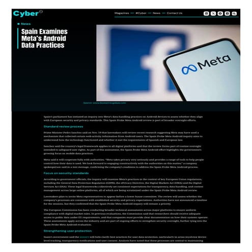 Spain Probe Meta Android: Spain Reviews Meta’s Android Data Practices | Cyber...