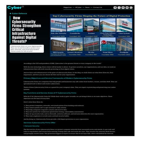 Top 25 Cybersecurity Firms Protecting Businesses Today | CyberPro Magazine