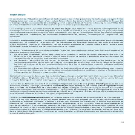 Cycle 4   programme de technologie