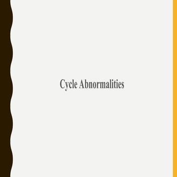 Cycle Abnormalities. womens and girlsppt