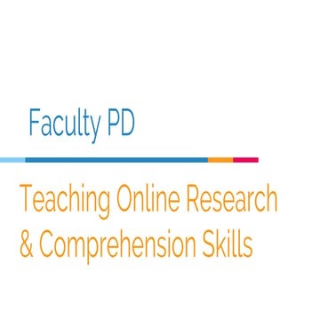 Teaching Online Research & Comprehension Skills