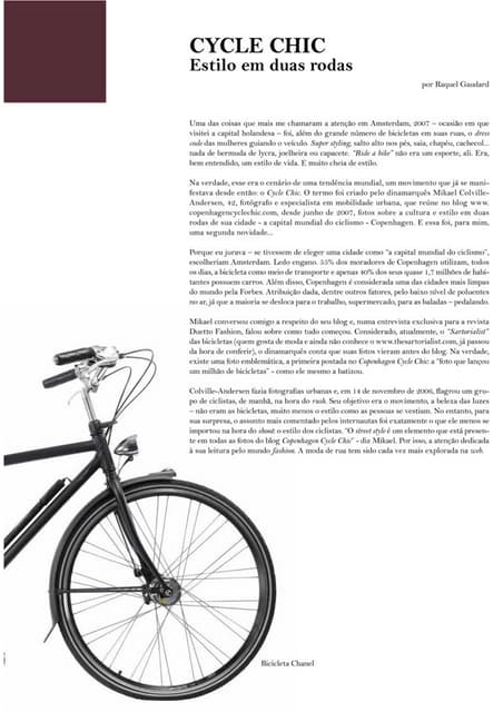Cycle Chic - Estilo em duas rodas