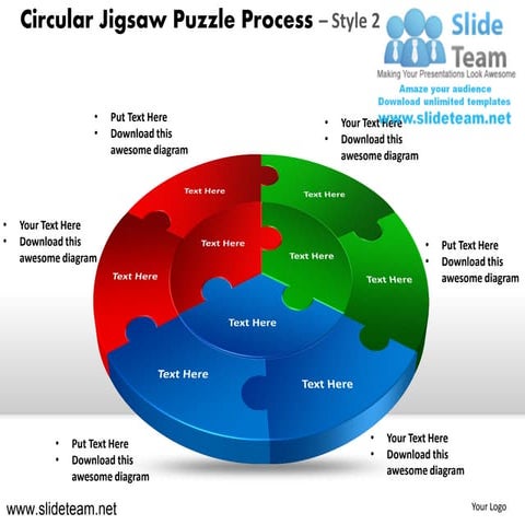Cycle circular round jigsaw maze piece jigsaw puzzle process design 2 powerpo...