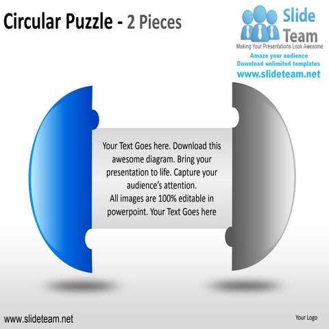 Cycle circular round jigsaw maze piece puzzle 2 and 3 pieces powerpoint ppt t...