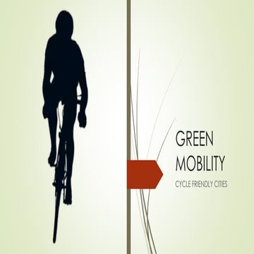 Green mobility - Cycle friendly cities