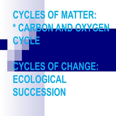 Cycle of Matter and Cycle of Change
