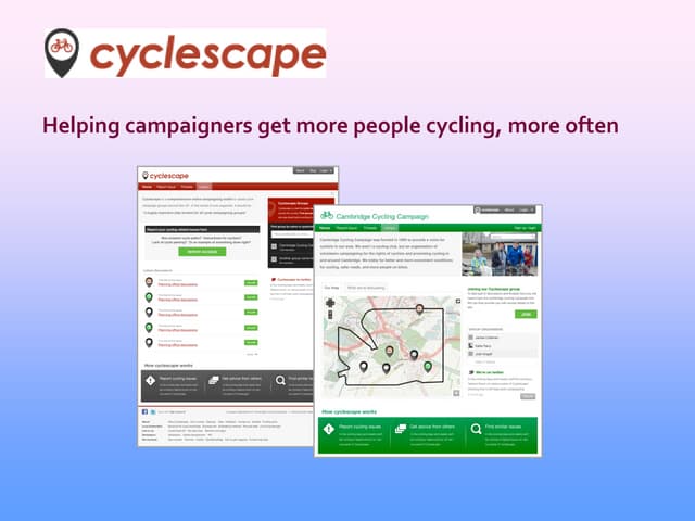 Cyclescape - cyclenation presentation