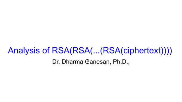 Cyclic Attacks on the RSA Trapdoor Function