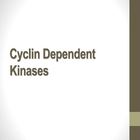 Cyclin dependent kinases