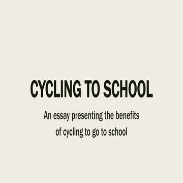 Cycling to school
