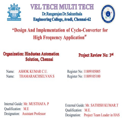 Cyclo converter design for hf applications using h-bridge inverter