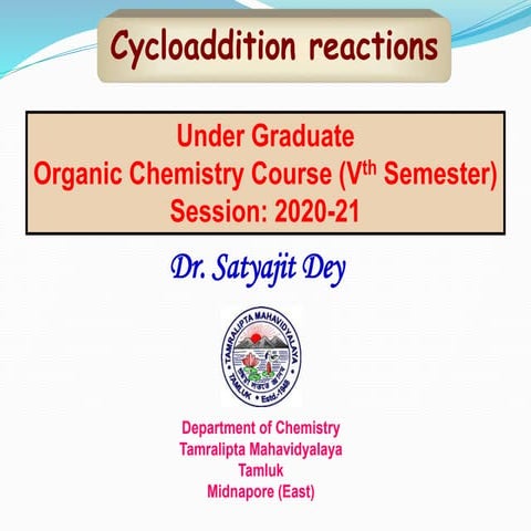 Cycloaddition reactions for Undergraduate Courses
