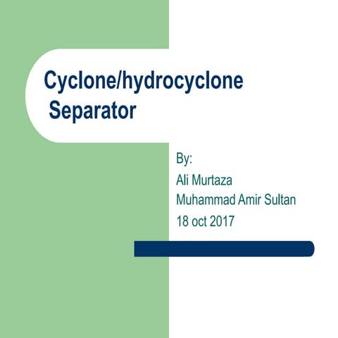 Cyclone/Hydrocyclone separator