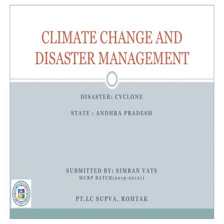 Hudhud cyclone – a severe disaster in visakhapatnam | PDF