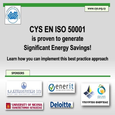 CYS EN ISO 50001 is Proven to Generate Significant Energy Savings! (Part 2 of...